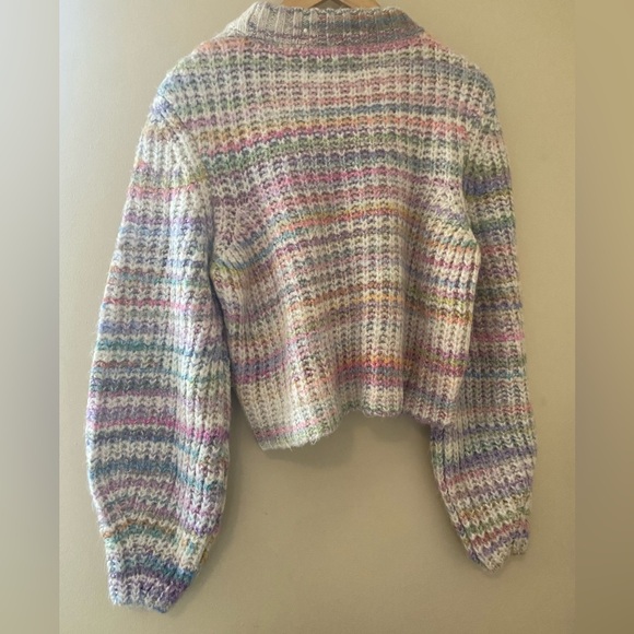Rainbow knit cropped sweater - Picture 3 of 4